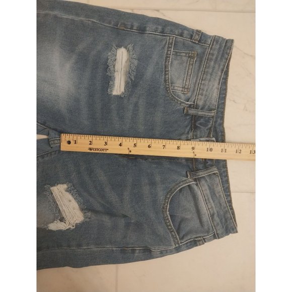 Distressed Raw Hem Skinny Ankle Blue Jeans - Unbranded Women's  Sz 8 - Picture 8 of 9